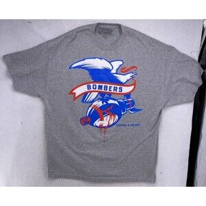 Fighting 4 Dreams Bombers T-Shirt XXXL Gray Eagle Graphic USA Made Streetwear